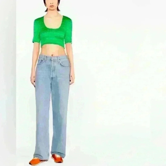 NEW! Ganni Cropped Smocked Top - Picture 1 of 8